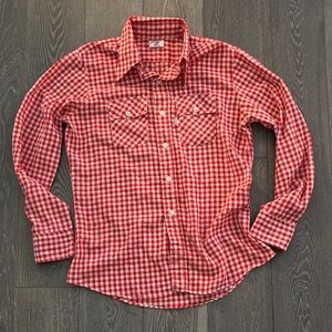 Vintage Big E era (60’s70’s)Levi's Red Plaid Casual Button Down Shirt